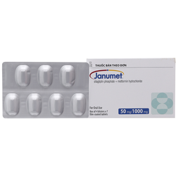 Thuốc Janumet Tab 50mg/1000mg điều trị đái tháo đường tuýp 2 (hộp 4 vỉ x 7 viên)