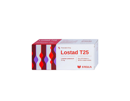 Thuốc Lostad T25 điều trị tăng huyết áp, suy tim và nhồi máu cơ tim (Hộp 3 vỉ x 10 viên)
