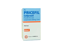 Thuốc Pricefil Cefprozil Vianex điều trị viêm họng, viêm amidan, viêm xoang (Hộp 1 lọ 60ml)