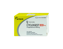 Thuốc Cyclogest 400mg Actavis điều trị các hội chứng tiền kinh, trầm cảm (Hộp 3 vỉ x 5 viên)