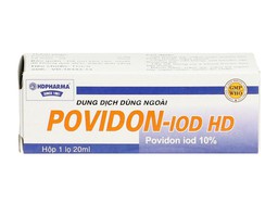 Dung dịch sát khuẩn Povidon-Iod HD 10% sát trùng ngoài da (Hộp 1 lọ 20ml)