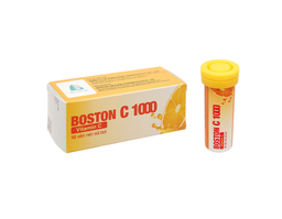 Viên nén sủi bọt Boston C 1000 điều trị thiếu vitamin C (Hộp 1 tuýp 10 viên)