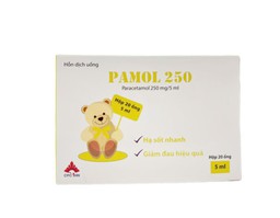 Thuốc Pamol 250 Sus hạ sốt, giảm đau (Hộp 4 vỉ x 5 ống)