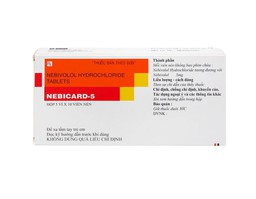 Thuốc Nebicard-5 điều trị tăng huyết áp (Hộp 5 vỉ x 10 viên)