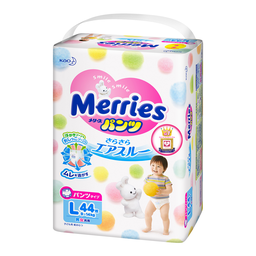 Bỉm quần Merries siêu thấm  size L gói 44 chiếc
