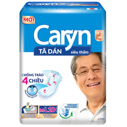 Tã dán Caryn siêu thấm chống trào 4 chiều size M (Gói 10 miếng)