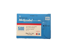 Dung dịch tiêm Methycobal Injection 500µg Eisai điều trị bệnh lý thần kinh ngoại biên và thiếu máu (Hộp 10 ống x 1ml)