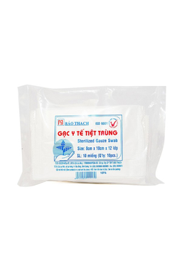 Gạc tiệt trùng Bảo Thạch 8cm x 10cm x 12 lớp giúp băng bó và bảo vệ vết thương hở (Gói 10 miếng)