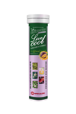 Viên sủi Thanh Nhiệt Livecool Nam Dược hương chanh giải độc mát gan (Tuýp 16 viên)