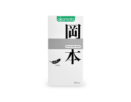 Bao cao su Okamoto Skinless Skin Purity thiết kế ôm sát, vừa vặn và siêu mỏng (Hộp 10 cái)