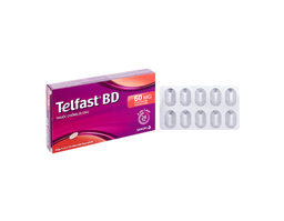 Thuốc Telfast BD Tab 60mg điều trị viêm mũi dị ứng, giảm ngứa, mề đay ( Hộp 3 vỉ x 10 viên)