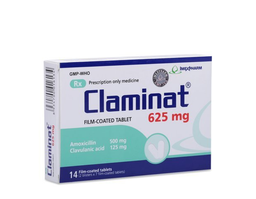 Thuốc Claminat Tab 625mg điều trị nhiễm khuẩn ( hộp 2 vỉ x 7 viên)