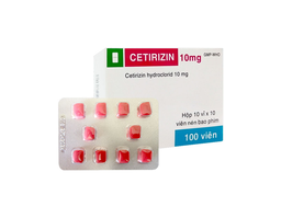 Thuốc Cetirizin Tab 10mg TVP điều trị viêm mũi dị ứng, mày đay ( hộp 10 vỉ x 10 viên)