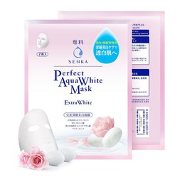 Mặt Nạ Senka Perfect Aqua White Mask Extra White giúp dưỡng da sáng hồng (Gói 1 miếng)
