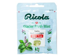 Kẹo ngậm không đường Ricola Glacier Fresh Mint giảm ho, thông cổ mát họng, giảm viêm họng gói 17,5g