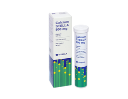 Viên nén sủi bọt Calcium Stella 500mg bổ sung calci, trị loãng xương (Hộp 1 tuýp 20 viên)