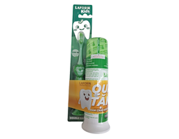 Combo bàn chải + kem đánh răng Laforin Kids hương ổi 75g làm sạch răng miệng cho trẻ nhỏ