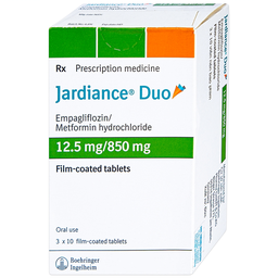 Thuốc Jardiance Duo 12.5mg/850mg điều trị đái tháo đường (Hộp 3 vỉ x 10 viên)