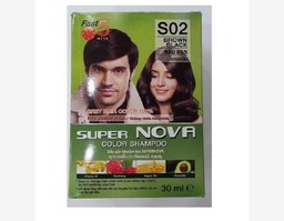Dầu gội nhuộm tóc SuperNova màu nâu đen (Hộp 12 gói)