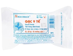 Gạc y tế Bảo Thạch 5cm x 5cm x 8 lớp thấm hút cao và nhanh, mịn màng (10 miếng)