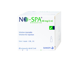 Thuốc No-Spa 40mg/2ml điều trị sỏi ống mật, sỏi túi mật (Hộp 5 ống x 5ml)