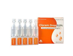 Thuốc nhỏ mắt Cloram Drop 0.5% điều trị viêm kết mạc (Hộp 4 vỉ * 5 ống)