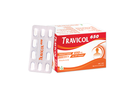Thuốc Travicol 650mg giảm đau, hạ sốt (Hộp 10 vỉ x 10 viên)