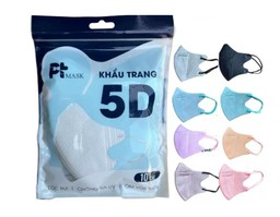 Khẩu trang Phương Tuyến 5D Mask kháng khuẩn và ngăn ngừa khói bụi (túi 10 chiếc)