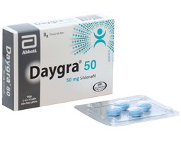 Thuốc Daygra 50mg điều trị rối loạn cương dương (Hộp 1 vỉ x 4 viên)