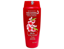 Dầu gội dược liệu Thái Dương 3 Hoa Đào cho tóc mềm mượt bồng bềnh (Chai 200ml)