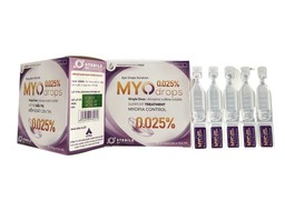 Dung dịch nhỏ mắt Myodrops 0,025% làm chậm tiến trình tăng độ cận (hộp 4 vỉ x 5 ống 0,4 ml)