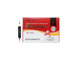 Thuốc Hemopoly ngăn ngừa và điều trị thiếu máu do thiếu sắt (Hộp 20 ống x 5ml)