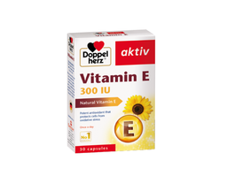 Viên uống Aktiv Vitamin E 300IU Doppelherz hỗ trợ làm chậm qua trình lão hóa, giúp làn da khỏe mạnh (Hộp 2 vỉ x 15 viên)
