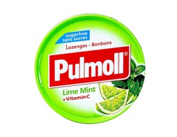 Kẹo ngậm Pulmoll Lime Mint + Vitamin C giúp tăng cường sức đề kháng, làm dịu cơn đau rát cổ họng khi ho (Hộp 45g)