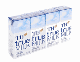 Sữa Tươi Tiệt Trùng Có Đường TH true MILK 180ml bổ sung canxi (Lốc 4 hộp)