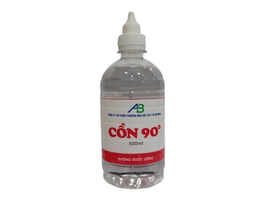 Cồn 90 độ AB sát trùng vết thượng, tiệt trùng dụng cụ y tế (Chai 500ml)      