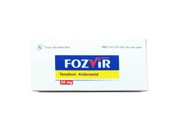 Thuốc Fozvir 25mg Tab điều trị viêm gan B mạn tính ở người lớn và trẻ vị thành niên (Hộp 1 vỉ x 10 viên)             