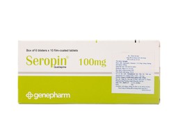 Thuốc Seropin 100mg Genepharm điều trị tâm thần phân liệt (Hộp 6 vỉ x 10 viên)