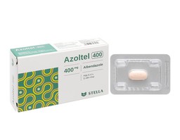 Thuốc Azoltel 400mg Stella điều trị nhiễm một hoặc nhiều loại ký sinh trùng đường ruột (Hộp 1 vỉ x 1 viên)
