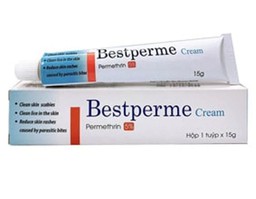 Kem bôi Bestperme Cream Quang Xanh điều trị ghẻ, rận, mẩn ngứa (15g)