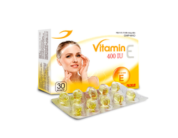 Vitamin E 400 IU Medisun điều trị và phòng ngừa thiếu vitamin E (Hộp 3 vỉ x 10 viên)