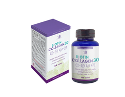 Viên uống Biotin Collagen 30 hỗ trợ làm đẹp da, giúp tóc móng chắc khỏe (Lọ 100 viên)