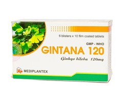 Thuốc Gintana 120 Mediplantex điều trị tai biến mạch máu não, thiểu năng tuần hoàn não (6 vỉ x 10 viên)