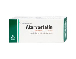 Thuốc Atorvastatin 10mg TV.Pharm điều trị tăng cholesterol toàn phần, LDL-cholesterol (Hộp 3 vỉ x 10 viên)