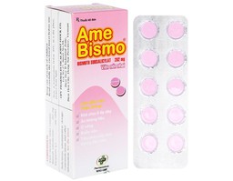 Thuốc Ame Bismo Tab 262mg giảm khó chịu ở dạ dày, ăn không tiêu, ợ nóng (6 vỉ * 10 viên)
