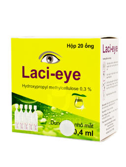 Thuốc nhỏ mắt Laci-eye Eye 0.3% 0.4ml giảm tình trạng nhức mắt, mỏi mắt, mờ mắt, ngứa mắt, viêm bờ mi mắt (Hộp 4 vỉ x 5 ống)