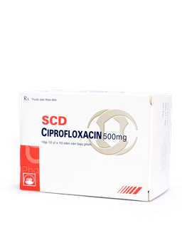 Thuốc SCD Ciprofloxacin 500mg điều trị nhiễm khuẩn nặng (Hộp 10 vỉ x 10 viên)