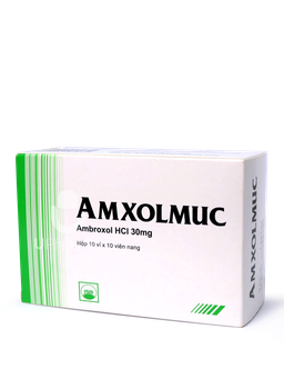 Thuốc Amxolmuc 30mg điều trị bệnh cấp và mạn tính ở đường hô hấp có kèm tăng tiết dịch phế quản không bình thường (Hộp 10 vỉ x 10 viên)
