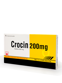 Thuốc Crocin 200mg điều trị các trường hợp nhiễm khuẩn do vi khuẩn nhạy cảm gây ra (Hộp 1 vỉ x 10 viên)