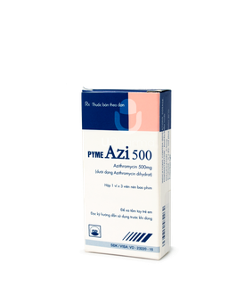 Thuốc Pyme Azi 500mg điều trị các bệnh nhiễm trùng mức độ nhẹ đến trung bình do các vi khuẩn nhạy cảm (Hộp 1 vỉ x 6 viên)
